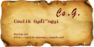 Csulik Gyöngyi névjegykártya
